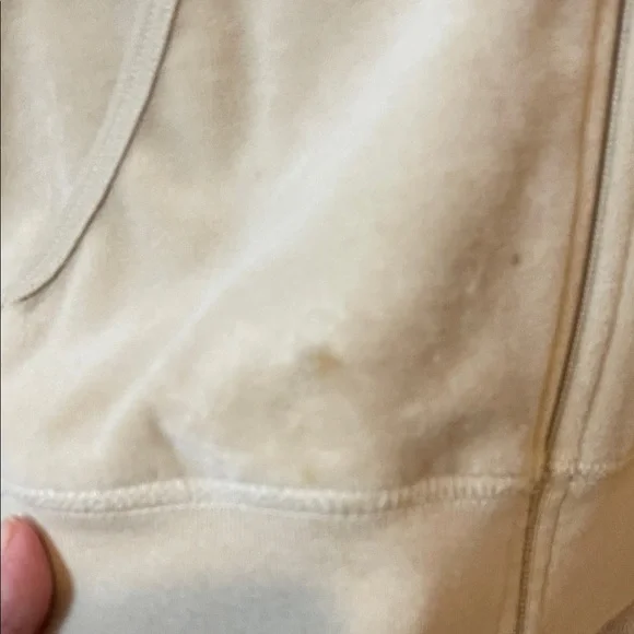 Juicy Couture Cream Velour Hoodie with Pink Label - Picture 12 of 15